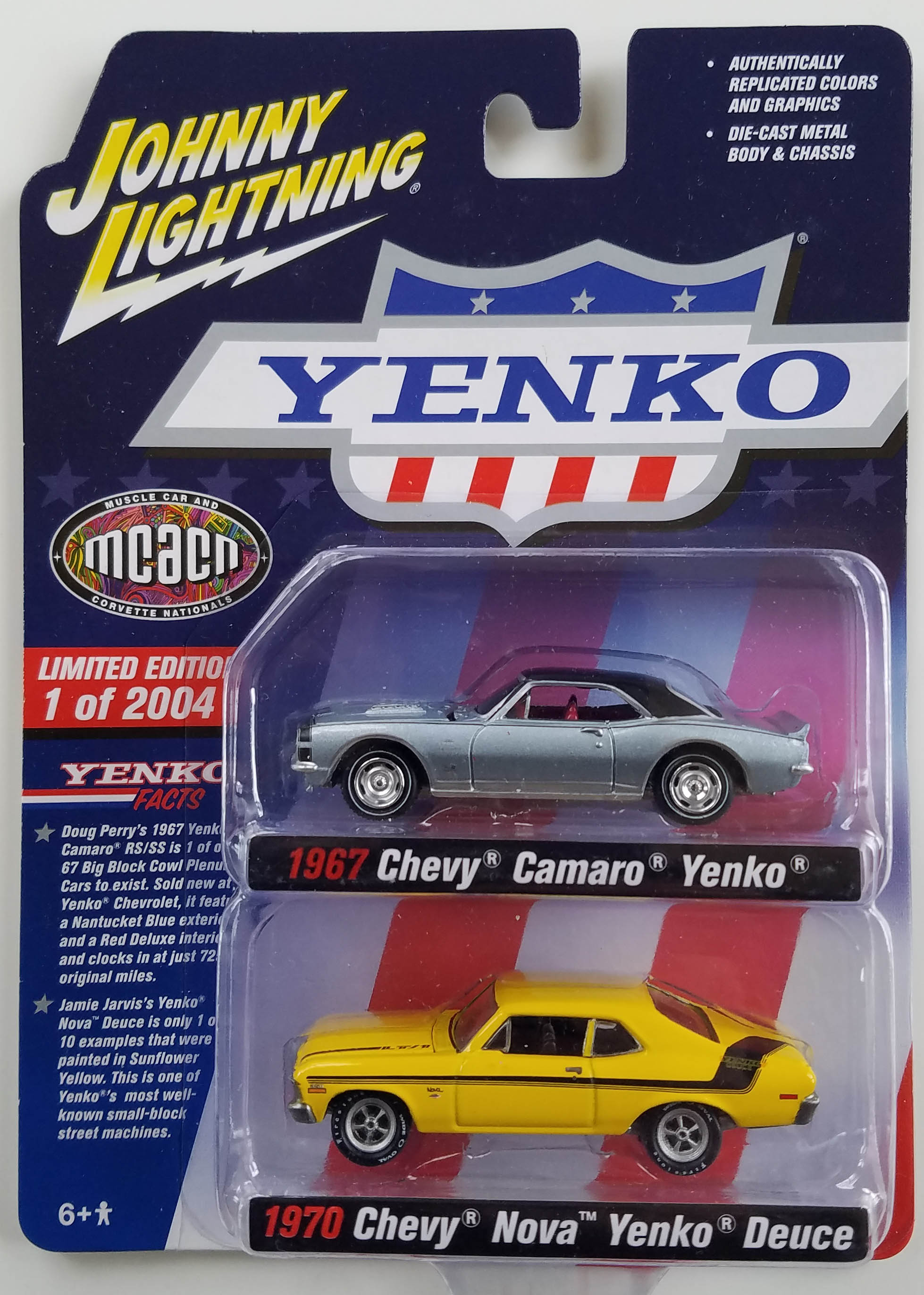 Johnny Lightning 1:64th Diecast Car '70 Chevy Yenko Deuce Nova SS By Auto World